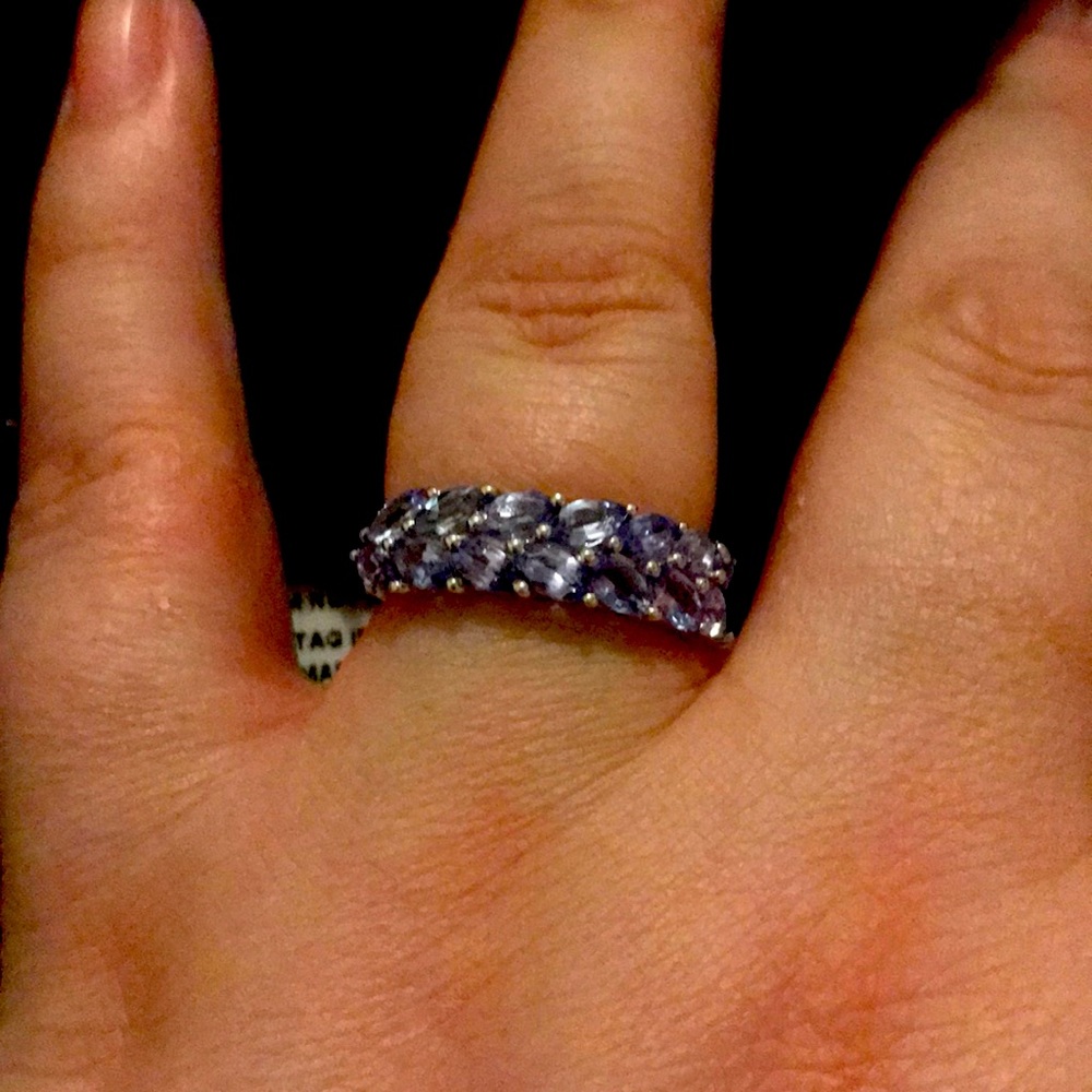 TANZANITE LEAF RING